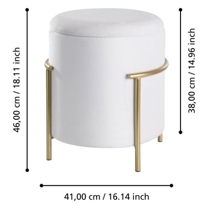 Eglo - Pufe 46x41 cm branco/dourado
