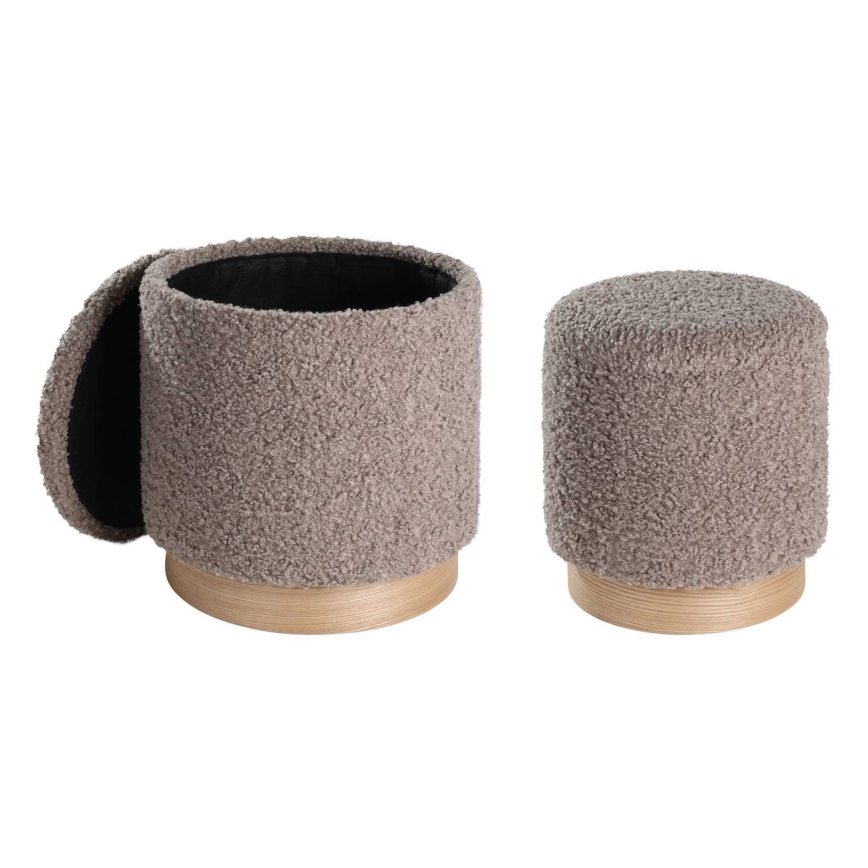 Eglo - CONJUNTO 2x Pufes diâmetro 31,5/38,5 cm castanho