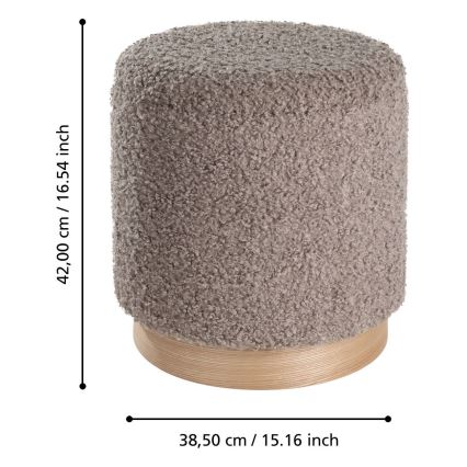 Eglo - CONJUNTO 2x Pufes diâmetro 31,5/38,5 cm castanho