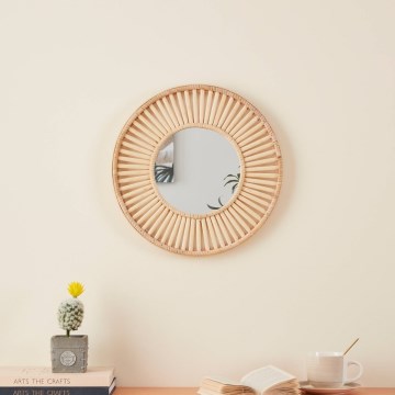 Eglo 425037 - Espelho de parede MITSUKE, Ø 40 cm, bambu