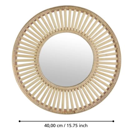 Eglo 425037 - Espelho de parede MITSUKE, Ø 40 cm, bambu