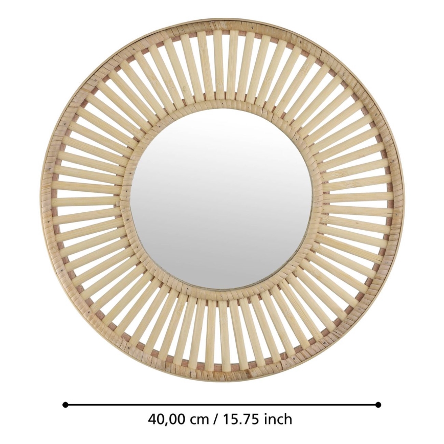 Eglo 425037 - Espelho de parede MITSUKE, Ø 40 cm, bambu