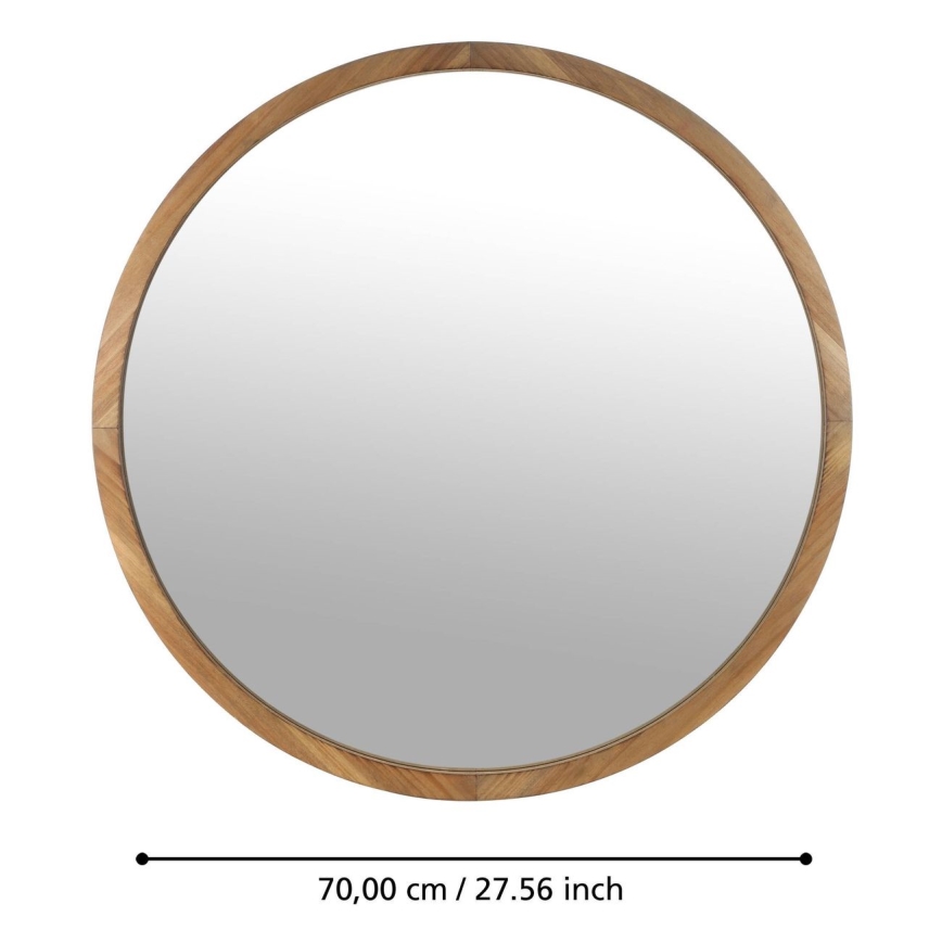 Eglo - Espelho de parede diâmetro 70 cm castanho