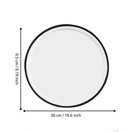 Eglo 425042 - Espelho de parede BANI Ø 31 cm preto