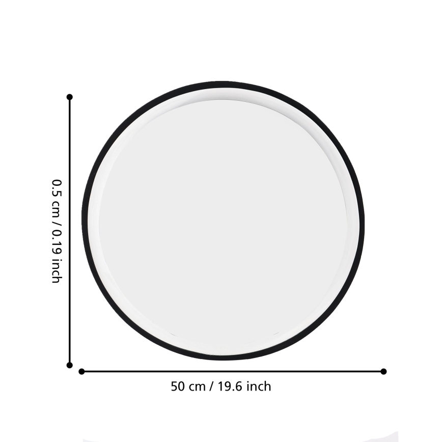 Eglo 425042 - Espelho de parede BANI Ø 31 cm preto