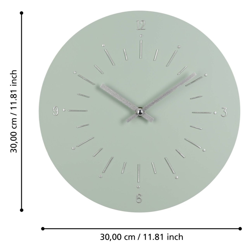 Eglo - Relógio de parede 1xAA diâmetro 30 cm verde