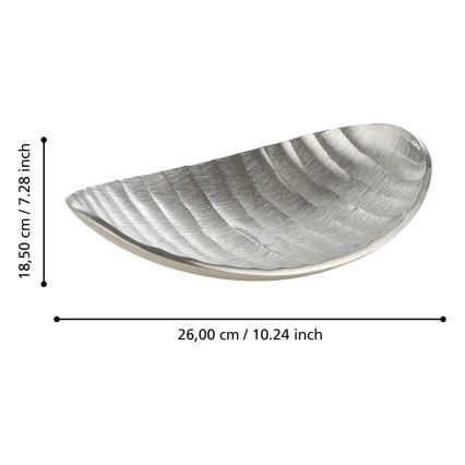 Eglo - Bandeja decorativa 18,5x26 cm prateado