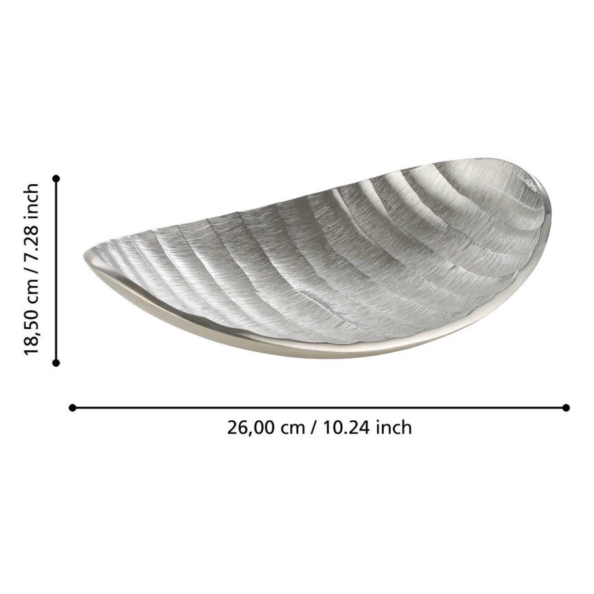 Eglo - Bandeja decorativa 18,5x26 cm prateado