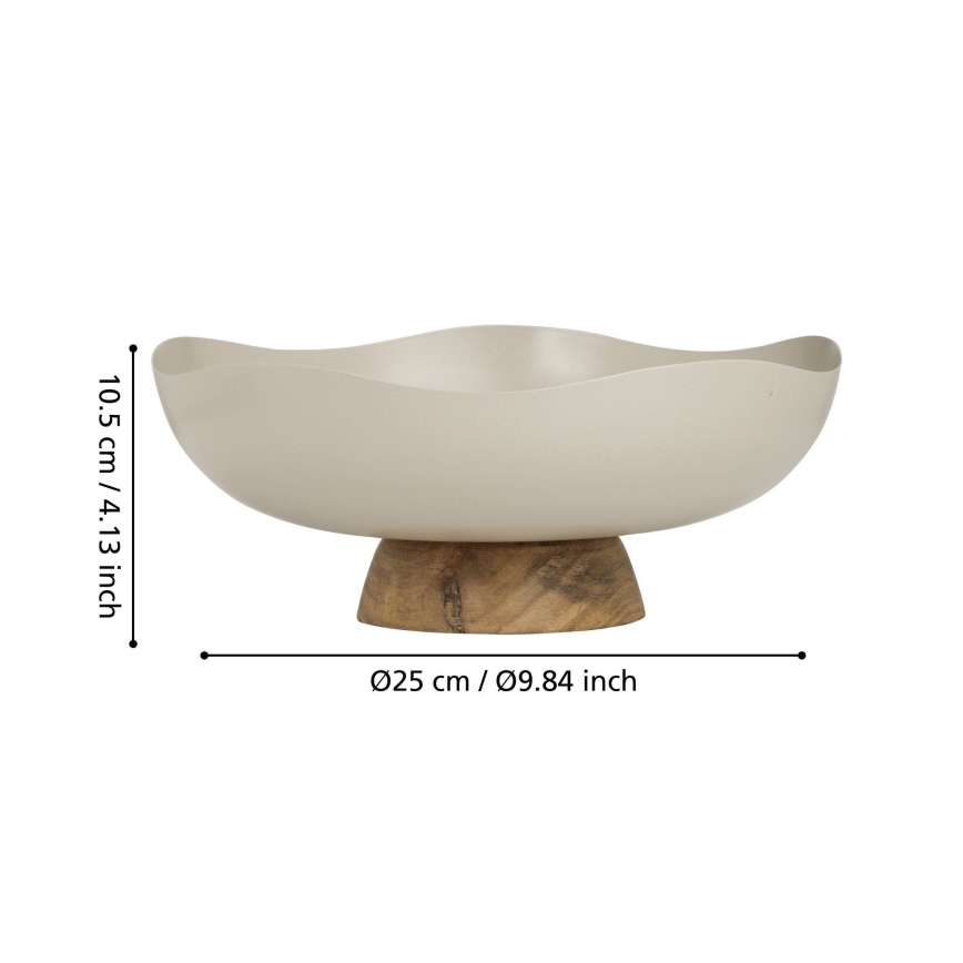 Eglo - Bandeja decorativa diâmetro 25 cm bege