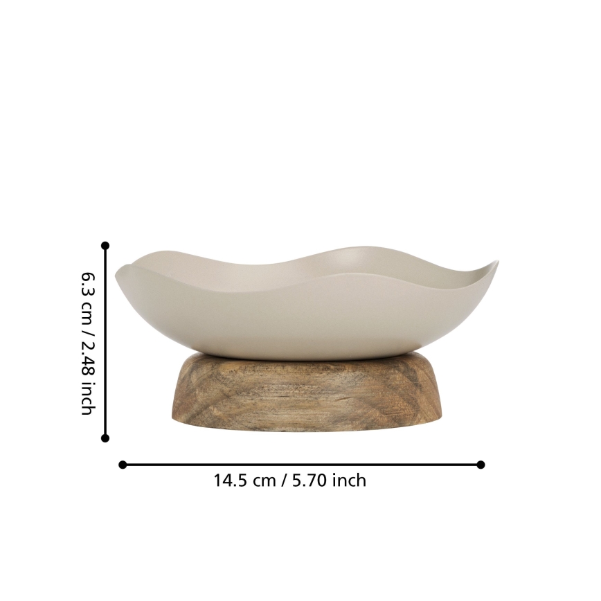 Eglo - Bandeja decorativa diâmetro 14,5 cm bege