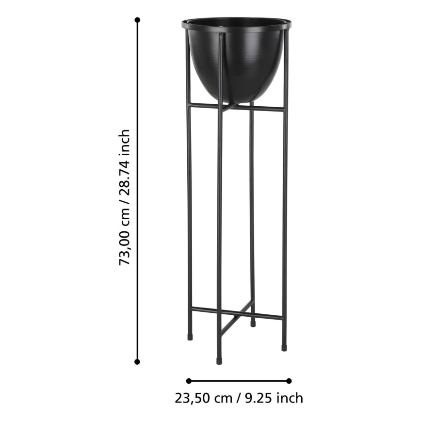 Eglo - Floreira de metal 73x23,5 cm preto