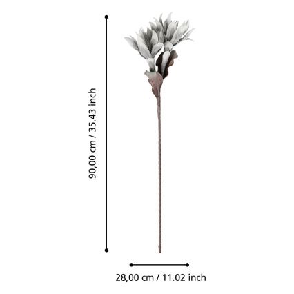 Eglo - Flor artificial 90 cm cinzento