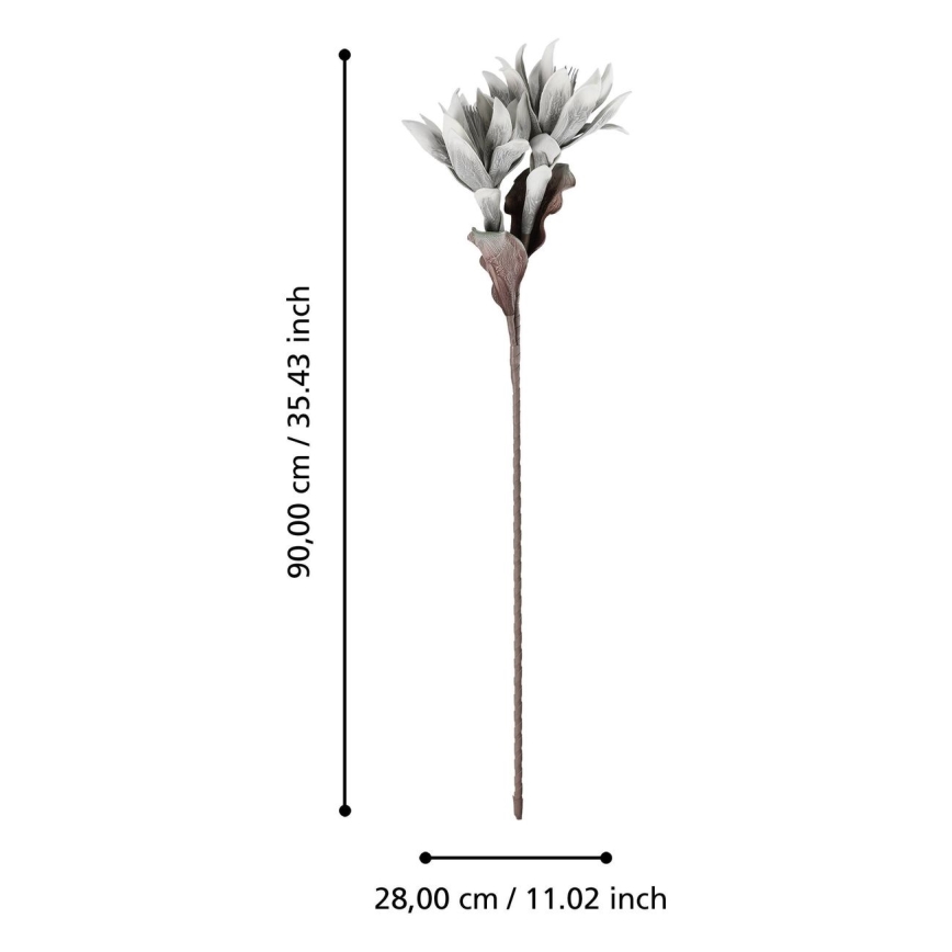 Eglo - Flor artificial 90 cm cinzento