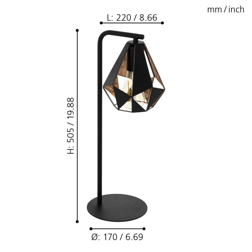 Eglo - Lâmpada de mesa 1xE27/60W/230V