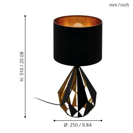 Eglo - Lâmpada de mesa 1xE27/60W/230V