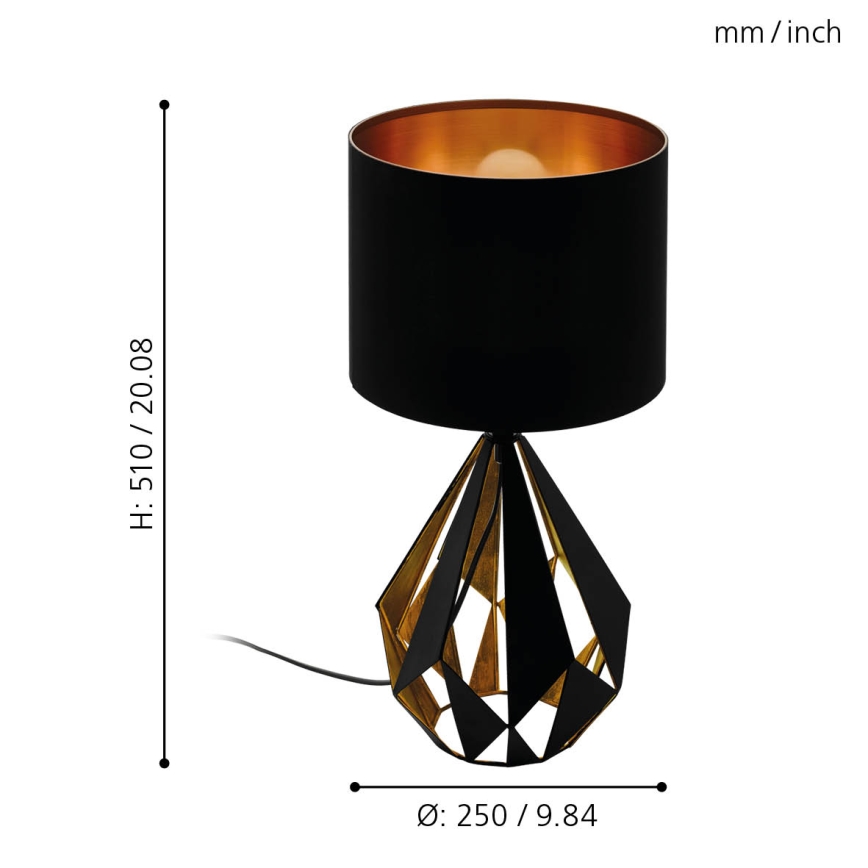Eglo - Lâmpada de mesa 1xE27/60W/230V