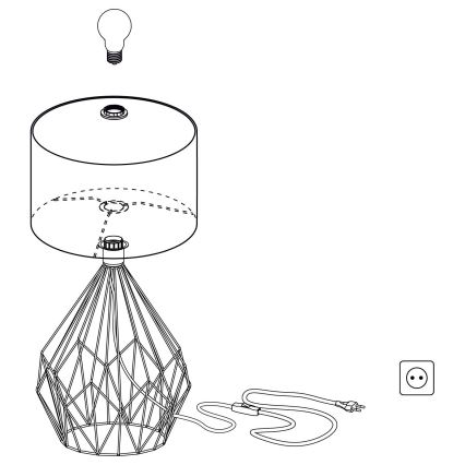 Eglo 43078 - Lâmpada de mesa CARLTON 1xE27/60W/230V