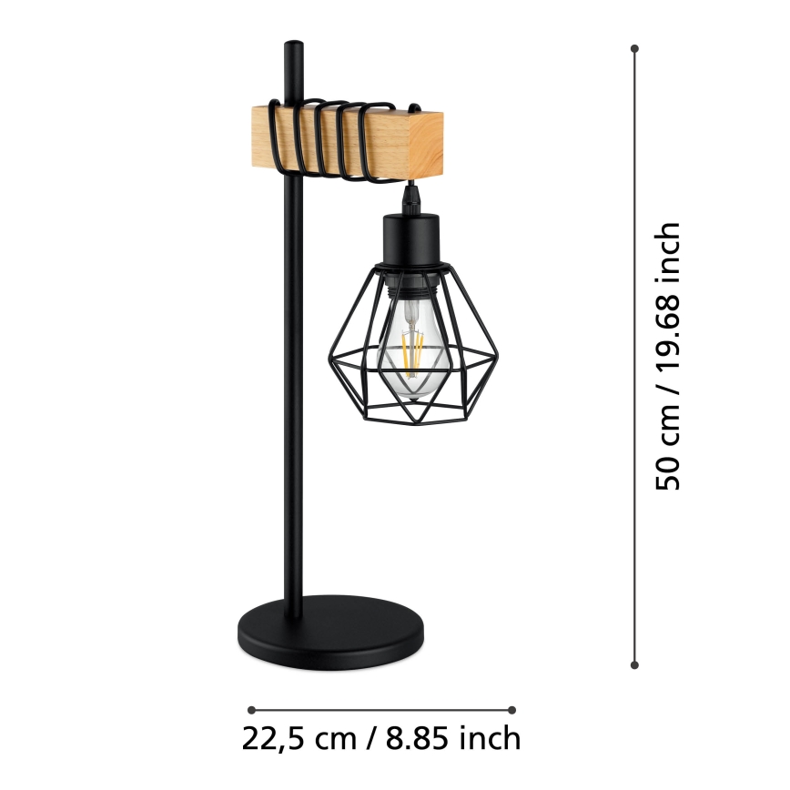 Eglo - Lâmpada de mesa TOWNSHEND 1xE27/60W/230V