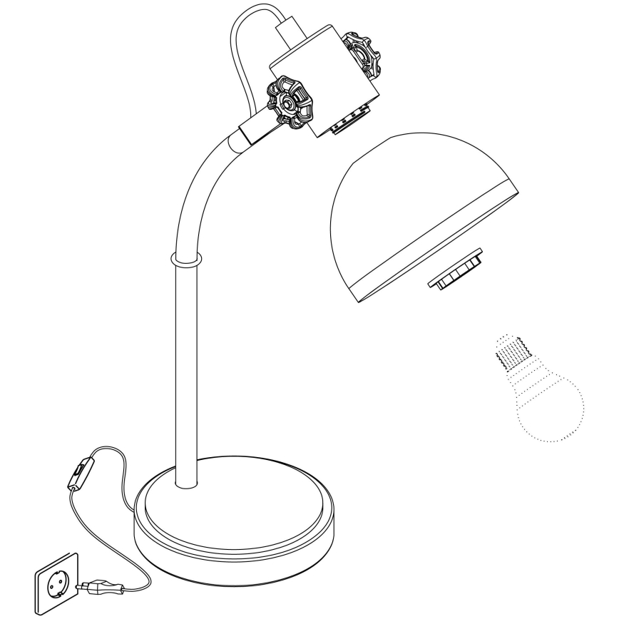 Eglo 43165 - Lâmpada de mesa LUBENHAM 1xE27/28W/230V