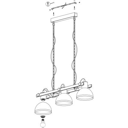 Eglo - Candelabro numa corrente 3xE27/28W/230V