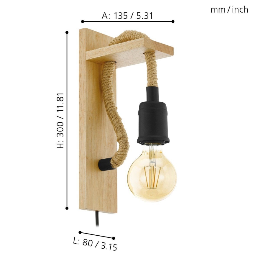 Eglo - Luz de parede 1xE27/28W/230V