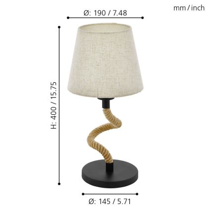 Eglo - Lâmpada de mesa 1xE27/28W/230V