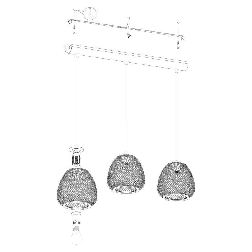 Eglo - Candelabro num fio 3xE27/40W/230V