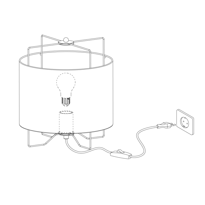 Eglo 43293 - Lâmpada de mesa BRIDEKIRK 1xE27/40W/230V