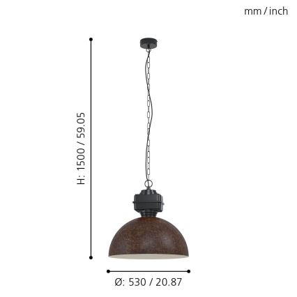 Eglo - Candelabro numa corrente 1xE27/40W/230V