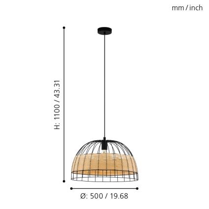 Eglo - Candelabro pendurado 1xE27/40W/230V