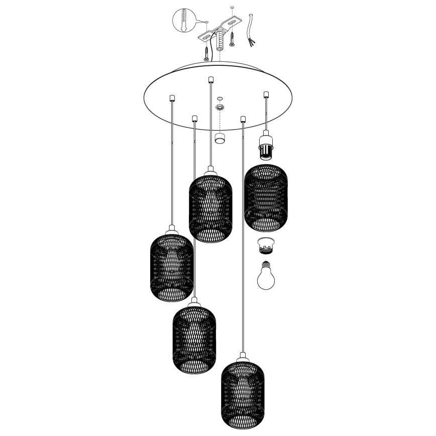 Eglo - Candelabro num fio 5xE27/60W/230V