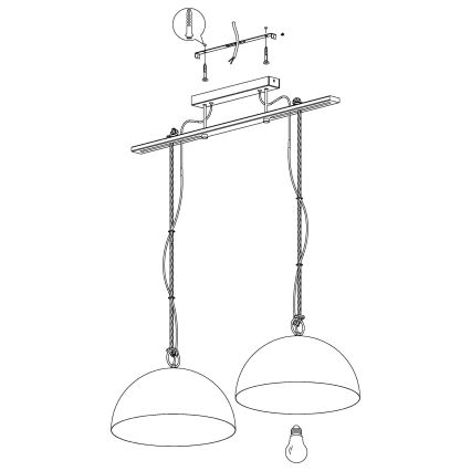Eglo - Candelabro num fio 2xE27/40W/230V