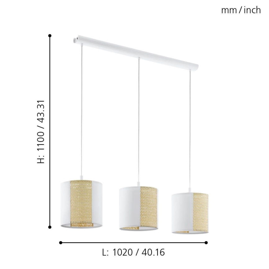 Eglo - Candelabro num fio 3xE27/40W/230V