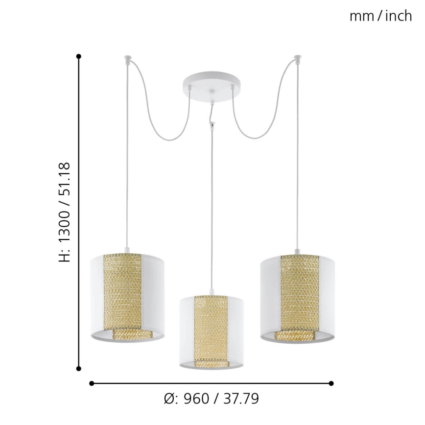 Eglo - Candeeiro suspenso 3xE27/40W/230V aranha