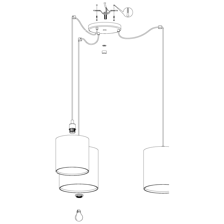 Eglo - Candeeiro suspenso 3xE27/40W/230V aranha