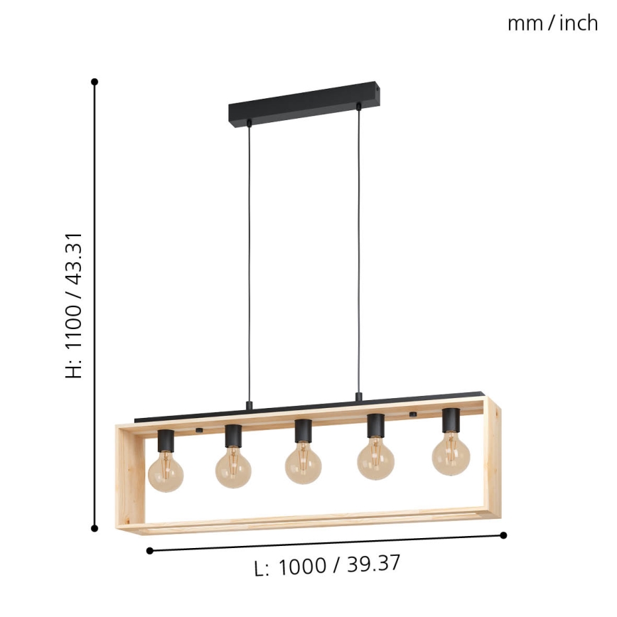 Eglo - Candelabro num fio 5xE27/40W/230V