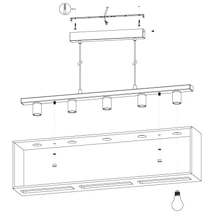 Eglo - Candelabro num fio 5xE27/40W/230V
