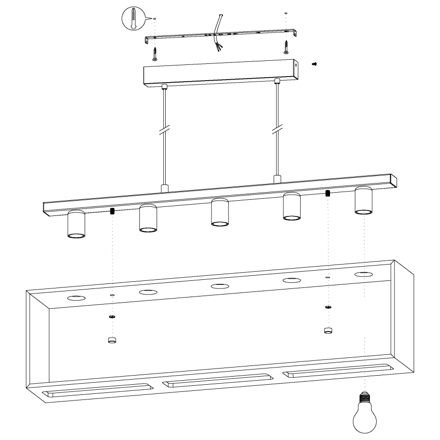 Eglo - Candelabro num fio 5xE27/40W/230V