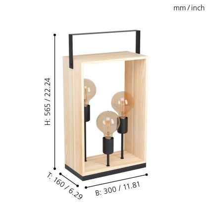 Eglo - Lâmpada de mesa 3xE27/40W/230V