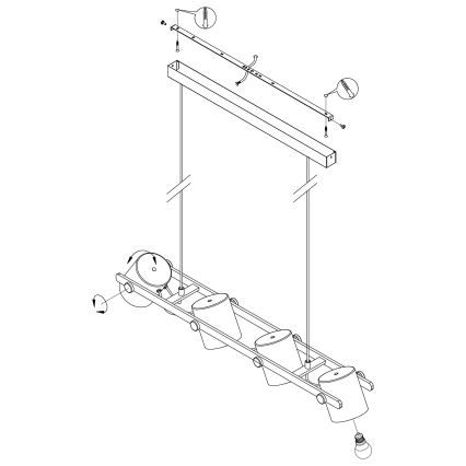 Eglo - Candelabro num fio 4xE27/28W/230V