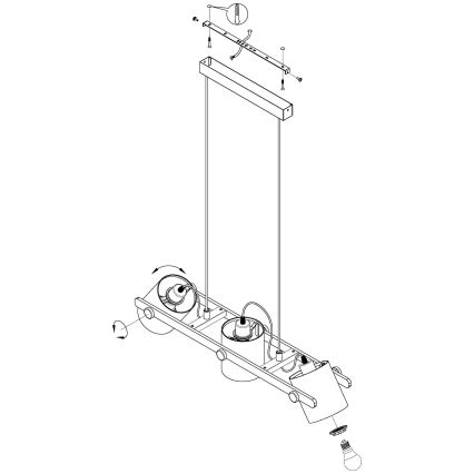 Eglo - Candelabro num fio 3xE27/28W/230V