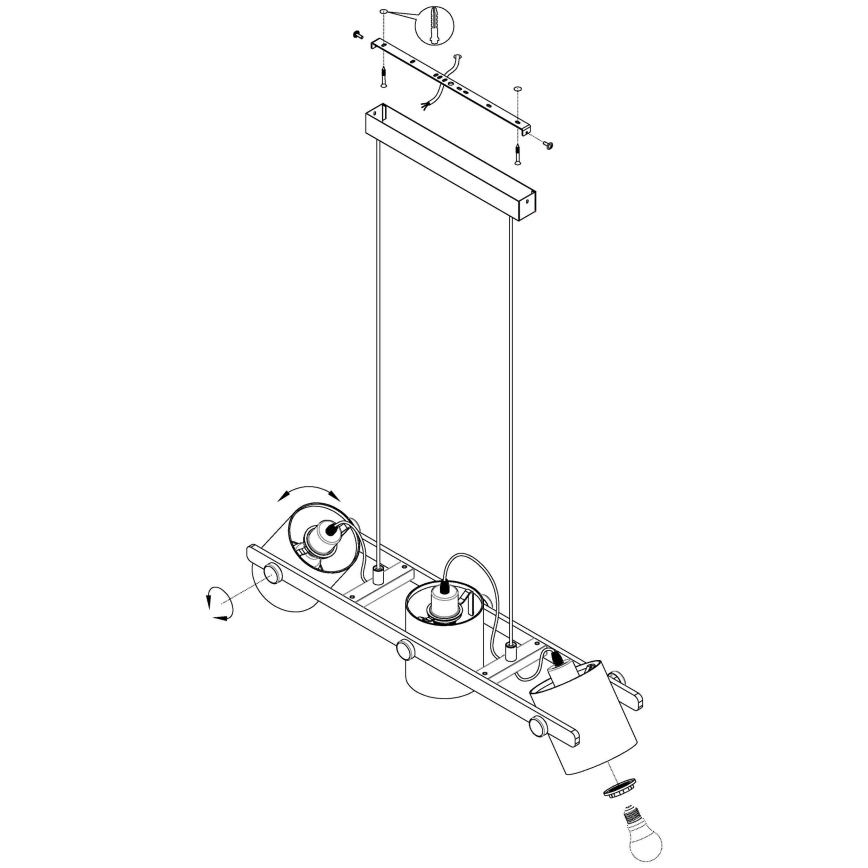 Eglo - Candelabro num fio 3xE27/28W/230V