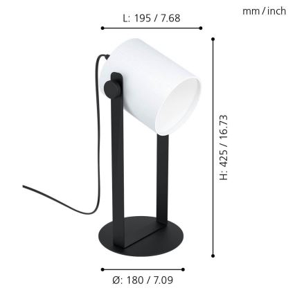 Eglo - Lâmpada de mesa 1xE27/28W/230V