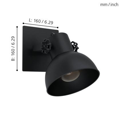 Eglo - Iluminação de parede 1xE27/28W/230V