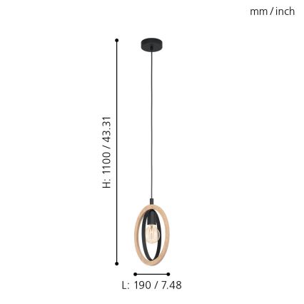 Eglo - Candelabro num fio 1xE27/40W/230V