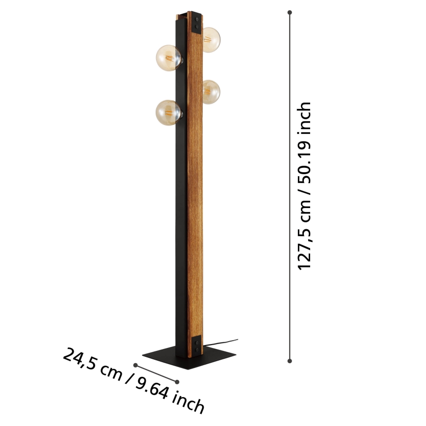 Eglo - Luminária de piso 4xE27/60W/230V