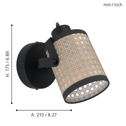 Eglo - Luz de parede 1xE27/10W/230V