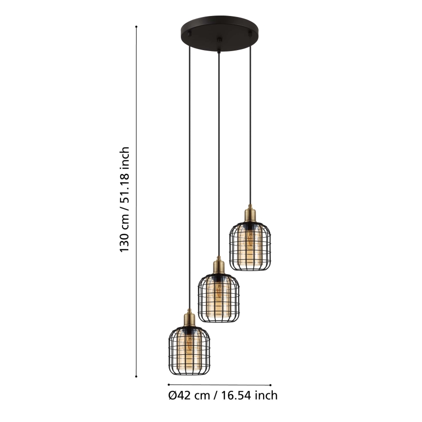 Eglo - Candelabro suspenso 3xE27/40W/230V