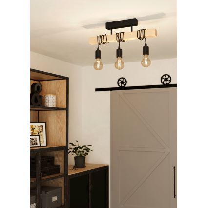 Eglo - Candeeiro integrado TOWNSHEND 3xE27/60W/230V - FSC certificado