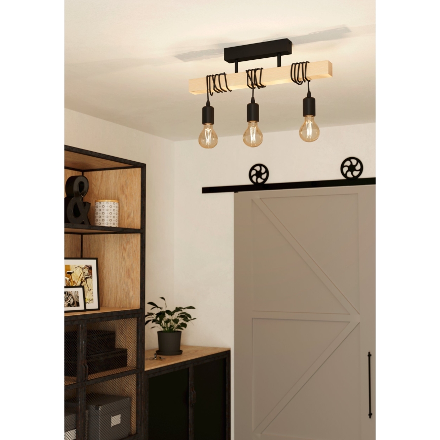 Eglo - Candeeiro integrado TOWNSHEND 3xE27/60W/230V - FSC certificado